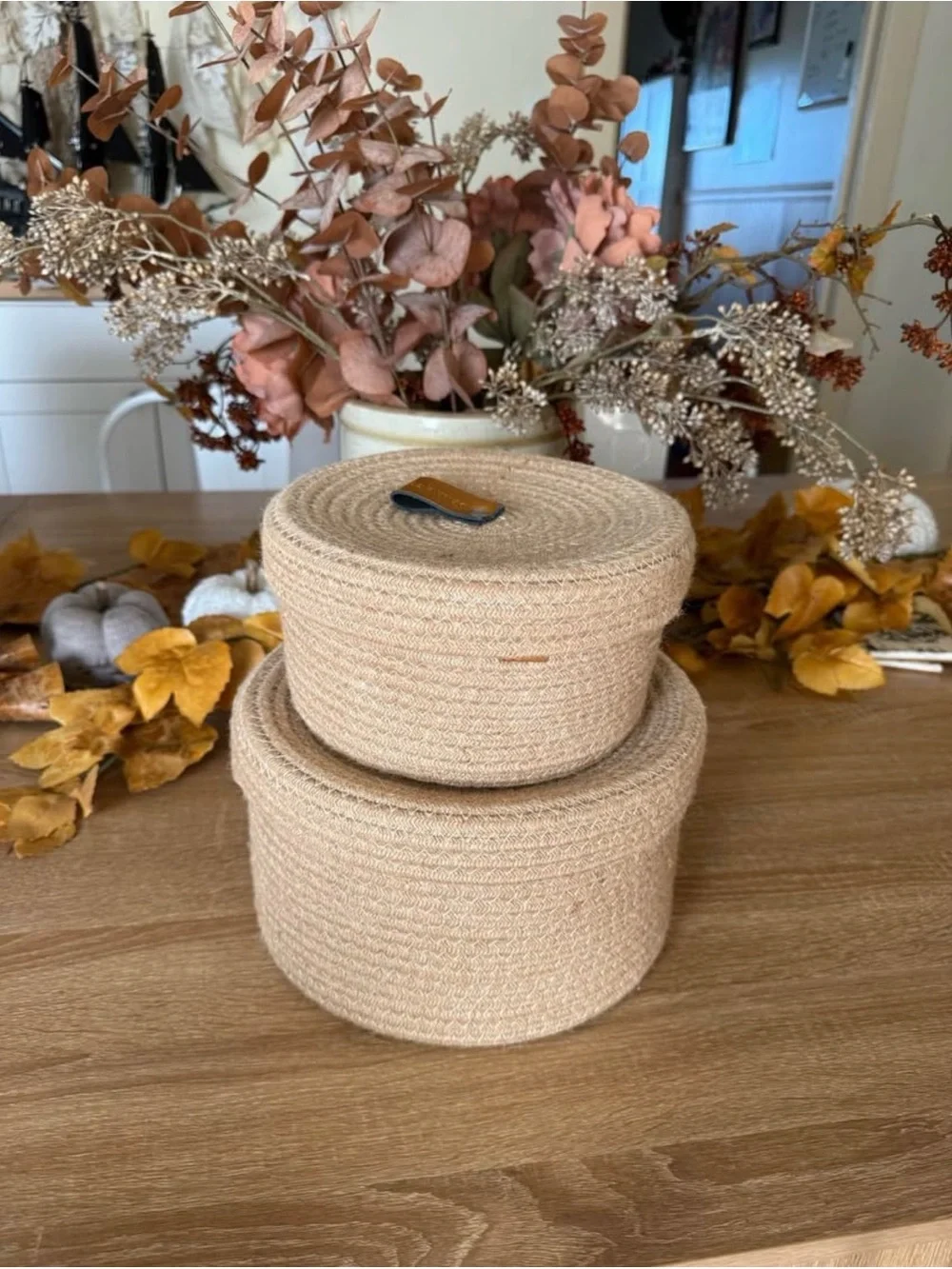 Neutral Woven Storage Boxes - Set of 2